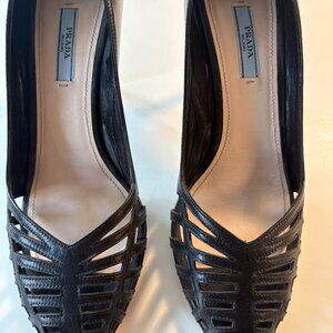 Prada leather cut-out stiletto heels